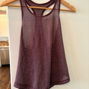Lululemon Athletica Maroon Striped Tank Top